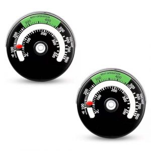 2 pi&egrave;ces Thermom&egrave;tre pour chemin&eacute;e, Thermom&egrave;tre pour tuyau de po&ecirc;le en bois, aimant pour po&ecirc;le &agrave; bois, magn&eacute;tique pour br&ucirc;leur et b&ucirc;che en bois, tuyau de chemin&eacute;e, 0&ndash;500℃/100~900℉ (Mohicans, neuf)