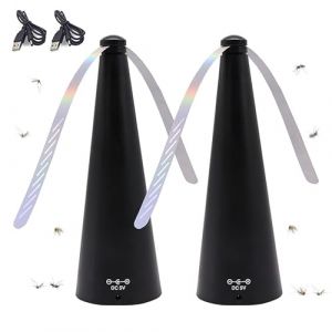 PZCC Anti Mouche Ventilateur Anti Mouche, Electrique Chasse Mouche de Table, Éloigner Les Insectes de La Nourriture, pour Maison Dîner, Pique-Nique Exterieur/Interieur (Noir 2PC) (Appleton Trade Store, neuf)