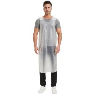 Nanxson Tablier TPU léger et imperméable avec bretelles élastiques au dos et liens ajustables à la taille Tablier industriel Tablier de travail pour le ménage, la boucherie, les barbecues CFS0012 (Nasisa, neuf)