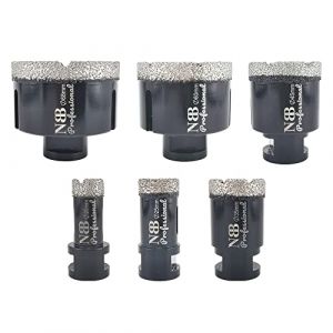 6pcs NBB Scie cloche diamant brasé sous vide avec M14,pour le forage à sec ou humide de manière professionnelle sur porcelaine dure,céramique,carrelage,granit,pour meuleuse d'angle 20/25/35/45/60/68mm (EASTAR SUPER HARD TOOLS S.L., neuf)