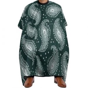 Imperméable Cape de Coupe, Motif cachemire vert, Capes de Salon de Coiffure Professionnelle Cape de Barbier pour Hommes Femmes Couper (dfshsxcvh, neuf)