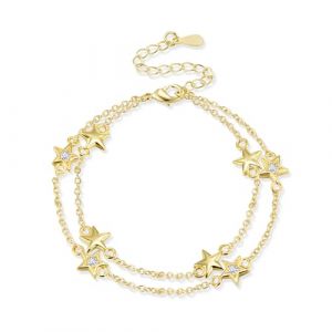 ALEXCRAFT Bracelet Argent 925 Femme, Bracelet &Eacute;toile EN Zircon, R&eacute;glable Bracelet, Bracelet Cadeaux Bijoux de No&euml;l Anniversaire Dipl&ocirc;m&eacute;, pour Femme, Fille (KISSPAT EU, neuf)