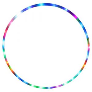 Cerceau de fitness lumineux pour adultes et enfants avec lumi&egrave;res LED multicolores pour perdre du poids et tonifier le corps (blanc, taille unique) (Misyw, neuf)