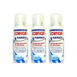 Corega Purfresh Lot de 3 mousses nettoyantes pour proth&egrave;ses dentaires 125 ml (lohrmann-dental-de, neuf)