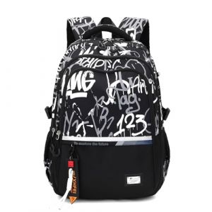 Amythe Sac &agrave; Dos pour Gar&ccedil;ons Cartable Primaire College, Sac Ecole Tendance L&eacute;ger pour les Adolescents pour 9-18ans, Sac D'&eacute;cole Grande Capacit&eacute; Convient pour le Trolley, Noir (Amythe, neuf)