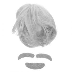 Holibanna Postiche De Vieil Homme Et Accessoire De Costume De Professeur, Synth&eacute;tique, Taille Unique, Costume De Vieil Homme Unisexe Pour Cosplay F&ecirc;tes Et Soir&eacute;es, Barbe Et Sourcils Blancs R&eacute;alistes (dibey, neuf)