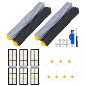 Kit Pièces Accessoires pour iRobot Roomba 800 900 Series 860 865 870 880 896 960 966 976 980 981 Aspirateur, Pièces d'rechange pour Roomba,2 Jeux de Brosses en Caoutchouc,6 Filtre,7 Brosses Latérale (BHUJEL  DIDI S.R.L., neuf)