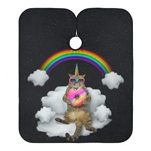 Chat Drôle Licorne Arc-En-Ciel Ciel Étoilé Cape De Cheveux Anti-Taches Blouse Coiffeur Accessoires Robe De Coiffure Pour Salon Barber Instituts De Beauté 140X168Cm (guangzhouhongchenmaoyishanghanggerenduzi, neuf)