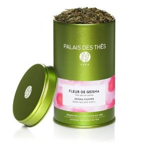 Palais des Thés, FLEUR DE GEISHA, Thé Vert Parfumé, Mélange Floral et Fruité, Parfum Doux et Gourmand, Boite Métal 100g (Objectif Zen, neuf)