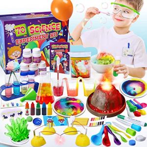 JOPSHEEN 70 Expériences Scientifique pour Enfants, Activités Laboratoire de Chimie et Kit, Kits Éducatifs et Jeux Science, Volcans, Alimentaté en Courant par Les Fruits, Jeux éducatifs (JOPSHEEN UK, neuf)