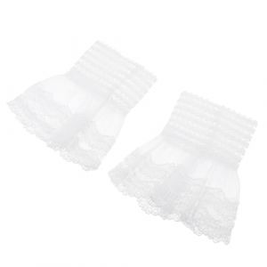 TOGEVAL Fake Lace Pliss&eacute;s Dentelle Blanche Accessoires D&eacute;guisement Victorien pour Femmes et Filles Poignets Dentelle Amovibles pour Costumes et Cr&eacute;ations Couture (HeroYn, neuf)
