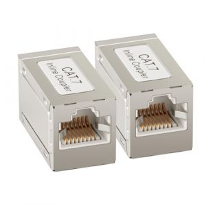 AXFEE Coupleur RJ45, 2 Pi&egrave;ces Ethernet Raccord RJ45, Raccord RJ45 Femelle vers Femelle, LAN Rallonge Connecteur Adaptateur,Connecteur RJ-45 Cat7/Cat6/Cat5/Cat5e, Compatible avec C&acirc;ble R&eacute;seau (Ouuze, neuf)