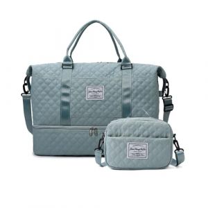 Balakaka Sac de Sport Femme Homme, Grand Sac de Voyage 42 L avec Petit Trousse de Toilette 28,5 L, Imperméable Travel Bag avec Compartiment de Chaussures et Poche Humide, Vert (BESTLINK TECHNOLOGY S.R.L., neuf)