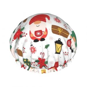 sttung Joli bonnet de douche double couche imprimé nain élégant avec bord élastique pour femmes et hommes (zhangyongling001, neuf)