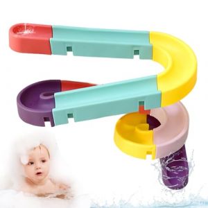 16 Pièces Jouets de Bain pour Enfants, Jouet de Bain Toboggan Canard, Jouets de Douche sur Rail Mural, Jouets de Baignoire à Glissière d'eau avec Ventouses pour Enfants Garçons Filles Cadeau (QUQU JIANING, neuf)