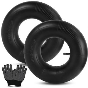 15x6.00-6 Chambre &agrave; air, 2x Pneu Brouette Tubes Int&eacute;rieurs de Remplacement avec valve droite TR-13 pour tondeuses &agrave; gazon, tracteurs agricoles, quads, brouettes, karts, voiturettes de golf (SREWTVUP, neuf)