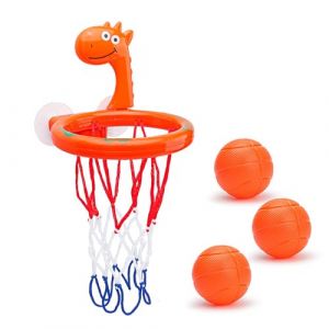 Bexdug Panier de Basket pour Salle de Bain, Cerceau de Basket pour Salle de Bain - 4 pi&egrave;ces Panier de Basket Salle de Bain Jouets pour | Cerceau de Basket-Ball &agrave; Ventouse de Conception de Dessin (Zhise, neuf)