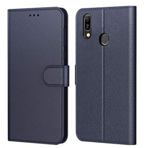 Tenphone Etui Coque Huawei Y6 2019, Coque pour Huawei Y6s, Protection Housse en Cuir PU,[Emplacements Cartes],[Fonction Support],[Languette Magnétique] pour (Huawei Y6 2019 (6,09"), Bleu) (KITETE, neuf)