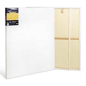 Elan Toile Peinture 90x120 380 g, Lot de 3 Toiles &agrave; Peindre 100% Coton, 380 GSM Canvas Painting 90x120, Toile &agrave; Peindre Grand Format, Canvas 120x90 (BG Productions, neuf)