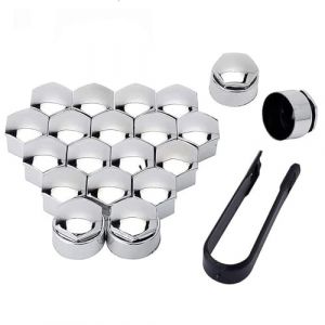 WBWBB 20 Pi&egrave;ces Cache ecrou pour Porsche Cayman (987), Couvre-Boulons de Capuchon d'&eacute;crou de Roue Cache &eacute;Crou Hexagonal avec Outil Demontage,19mm-Silver (Guaranteed supermarket, neuf)