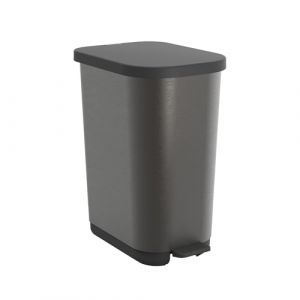 Rotho Poubelle avec couvercle et pédale, capacité de 25 à 40 litres, utilisation optimale du sac poubelle (graphite) (ZOOM ICI, neuf)
