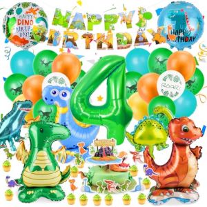 Muyohix Decoration Anniversaire Dinosaure 4 Ans, 42 Pièces Décoration Anniversaire Garcon, Géant Ballons Dinosaure avec Happy Birthday Bannière pour Dinosaur Garçon Anniversaires Fête (PureZone2025, neuf)