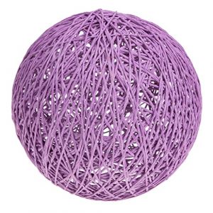 Gadpiparty Abat-jour De Plafonnier En Rotin Tress&eacute; 20 Cm Violet, Cage De Protection Pour Ampoule, Abat-jour Suspendre D&eacute;coratif, Pour Salon Chambre Bureau, Accessoire Lumineux Polyvalent (Waldenwde, neuf)