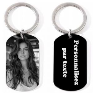 Sophon Porte-cl&eacute;s personnalis&eacute; photo &ndash; Th&egrave;me &ldquo;Mindset/Attitude&rdquo;, Gravure Laser Noir et Blanc, Double Face avec Texte Personnalisable, Cadeau pour Anniversaire et Occasions Sp&eacute;ciales (Petite Miracle, neuf)
