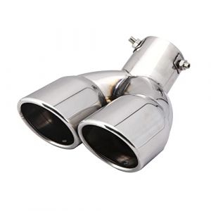Embout Echappement,iSpchen 76mm Diamètre Tuyau D'échappement De Voiture Double Embout D'échappement Sortie en Acier Inoxydable Universel Cache D'échappement Pot (ZARAUE, neuf)