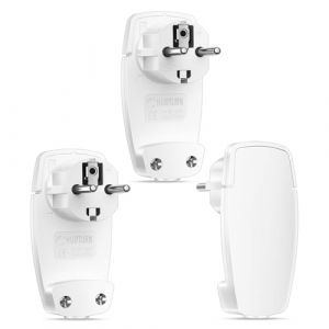 3 Pi&egrave;ces Prise Extra Plate Fiche Plate Blanche - avec Poign&eacute;e Rabattable, Fiches Schuko pour C&acirc;bles avec Section de C&acirc;ble 1,5 mm&sup2; Prise Europ&eacute;enne Accueil IP20 250 V (16A) (Obllemn-EU, neuf)