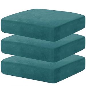 CHELZEN Housse de siège de canapé en Velours, Housse de siège élastique Haute, Housse de Protection pour Meubles, Fond élastique Doux antidérapant (1 siège*3, Paon Bleu) (CHELZEN EUSHOP, neuf)