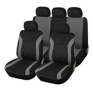 upgrade4cars Housse deSiege Voiture Universelle Gris Noir | Ensemble de Housses Siège Auto Universel | Couvre Sieges pour Avant et Arrière | Accessoires Tuning Interieur (upgrade4cars, neuf)