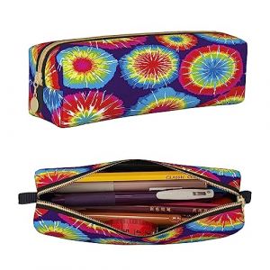 PAQGSREM Petite trousse à crayons, trousse à crayons, clés, léopard marron, trousse de rangement pour papeterie, école, bureau, voyage, Tie Dye répété, Taille unique, Trousse à crayons (yichangshisanzexushangmaoyouxiangongsi, neuf)