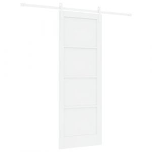 vidaXL Porte Coulissante avec Matériel Blanc 78x211 cm Bois Massif de Pin (vidaXL FR, neuf)