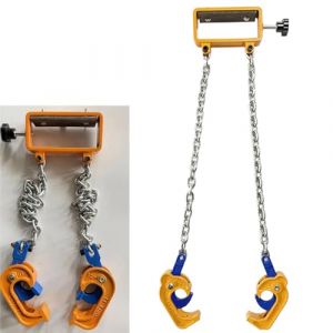 EXCLURA Élévateur de Fût à Chaîne Pince de Levage de Fûts d'une Capacité de 500 kg, Pince de Levage à 2 Crochets avec Élingue à Chaîne, Outil de Transport de Fûts par Grue/Chariot Élévateur (29th July, neuf)