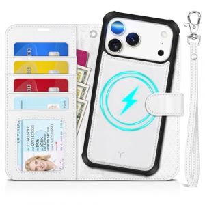 TUCCH Coque 2 en 1 pour iPhone 17 Pro Max 6,9-pouces 5G 2025 [RFID Blocage] | Housse Amovible Cuir Synth&eacute;tique Etui &agrave; Clapet Protection Portefeuille Housse Fonction Support Fermeture Magn&eacute;tique, Blanc (EC-GLOBAL FR, neuf)