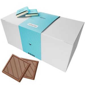 Coffret de Chocolats - Boîte de 70 Carrés de Chocolat au Lait à Déguster ou Offrir - 100% Pur Beurre de Cacao - Fabriqué en France - 350 Gr (Chocolats Personnalisés, neuf)