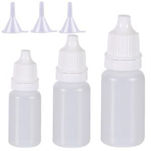 Flacon Compte Gouttes en Plastique,10ml/15ml/20ml Flacon Pipette Flacon Plastique Vide, Liquides Bouteilles en Plastiques avec Entonnoir,Flacons de Mesure pour Huiles,Échantillon de Liquide,Encres (LEdoudouLE, neuf)
