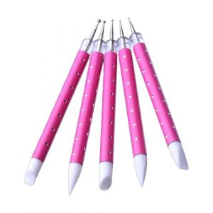 Pinceau cerf pour ongles - Outil de politisation &agrave; double t&ecirc;te | 5 pinceaux de pour manucure | Fournitures de beaut&eacute; pour les mains pour femmes | Kit professionnel pour sculpteurs d'argile (ziokuga, neuf)