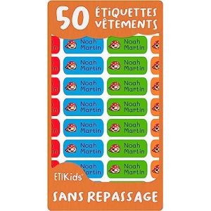 50 Étiquettes autocollantes pour vêtements, pas de repassage nécessaire. Étiquettes personnalisées et résistantes à la machine à laver, micro-onde. Autocollant fourniture scolaire. Couleur 1 (Haberdashery Online, neuf)