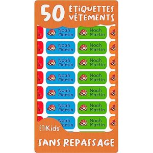 50 Étiquettes autocollantes pour vêtements, pas de repassage nécessaire. Étiquettes personnalisées et résistantes à la machine à laver, micro-onde. Autocollant fourniture scolaire. Couleur 1 (Haberdashery Online, neuf)