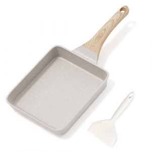 RIOVARM Antiadhésif Tamagoyaki Poêle à omelette, Induction Poêle à œufs avec revêtement en granit, Petite poêle à frire sans PFOA, Poêle à crêpes pour le petit déjeuner Poêle de camping Poêle à œufs (TAIMEI20, neuf)