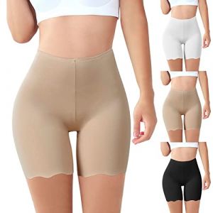 Panty Femme Cycliste Short Anti Frottement Cuisse Boxer sous Robe De Sécurité avec Dentelle sous-Vêtements Culottes Caleçon Shorty Jupe Leggings Sport Taille Haute pour Femmes (Beige, M) (shiejeyxj, neuf)