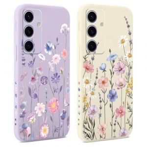Saqmkil 2 Pi&egrave;ces Coque pour Samsung Galaxy A26 5G, &Eacute;tui avec Aesthetic Fleur Motif Design, Souple TPU Silicone Antichoc Femme Fille Housse Etui Bumper Cover pour Samsung A26 5G 6,64'' - Floral 01 (runjinggongyi, neuf)