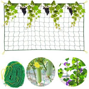 jiuzcare Filet à Plantes Grimpantes, 1.8 * 3M Treillis Jardin Filet Support Plante Grimpante Potager Treillis Jardin Filet avec Grande Mailles Filet à Ramer pour Récolte de Concombres, Tomate [Vert] (MASTER KUDO, neuf)