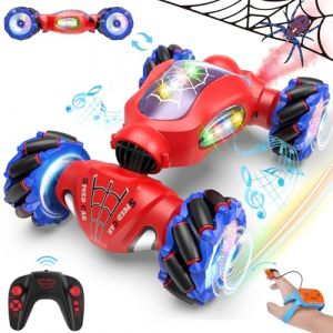 Fosgoit Voiture t&eacute;l&eacute;command&eacute;e Tout Terrain, Cadeau pour 6-12 Ans Gar&ccedil;on Fille Enfants, Jouet Spider 4WD 2,4 GHz 360 Rotation Spider Voiture t&eacute;l&eacute;command&eacute; avec la Main pour 6 8 10 Ans Lumi&egrave;re et Spray (Fosgoit-EU, neuf)