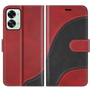 BoxTii Coque pour OnePlus Nord 2T 5G, Portefeuille Etui en Cuir PU, Magn&eacute;tique Protection Housse Coque pour OnePlus Nord 2T 5G, Rouge (BoxTii, neuf)