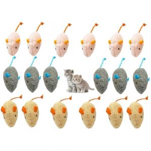 Lot de 18 jouets en peluche &agrave; l'herbe &agrave; chat,Teeth Cleaning Jouet Interactif &agrave; l'herbe &agrave; Chat,Catnip Jouets Souris, Jouet interactif pour chats et chatons,Couleur al&eacute;atoire (CELTIC MANUFACTURING, neuf)