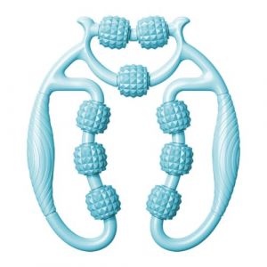 Rouleau musculaire pour jambes, rouleau musculaire 3D, rouleaux de massage pour muscles, 9 roues, masseur anti-cellulite pour cou &eacute;paule, Rouleau cellulite pour les cuisses, bleu (Thuranda O&Uuml;, neuf)