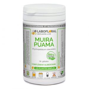 Muira Puama Labofloral 50 gélules dosées à 250 mg - Complément alimentaire - Anti-fatigue, Tonique - Fabriqué en france (PHYTOMOINSCHER, neuf)